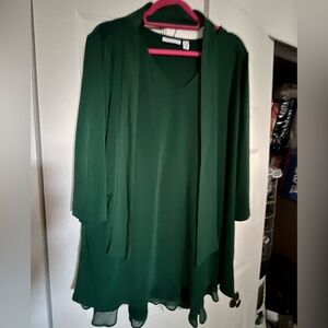 Susan Graver Layered Detail W/Scarf Green